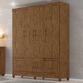 Guarda-Roupa Moval MS912 com 165 cm de Largura, 6 Portas e 2 Gavetas