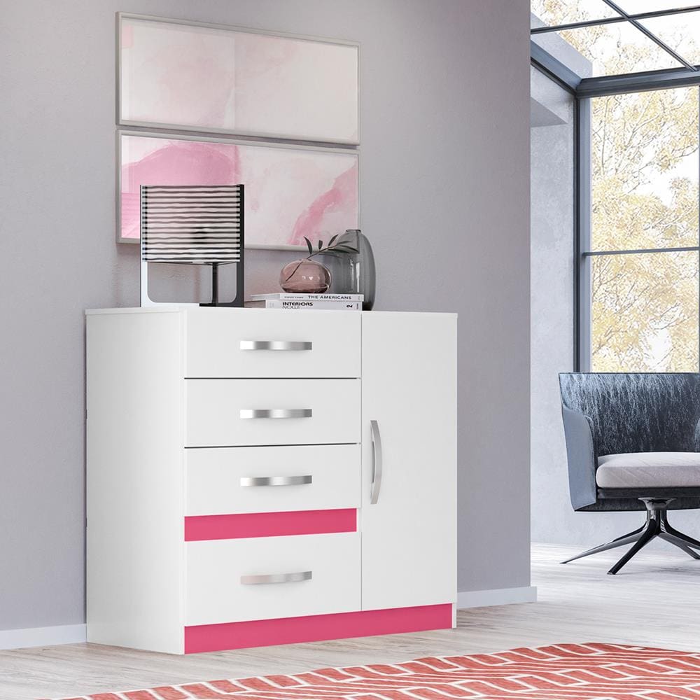 Cômoda Moval Vênus Flex com 4 Gavetas e 1 Porta