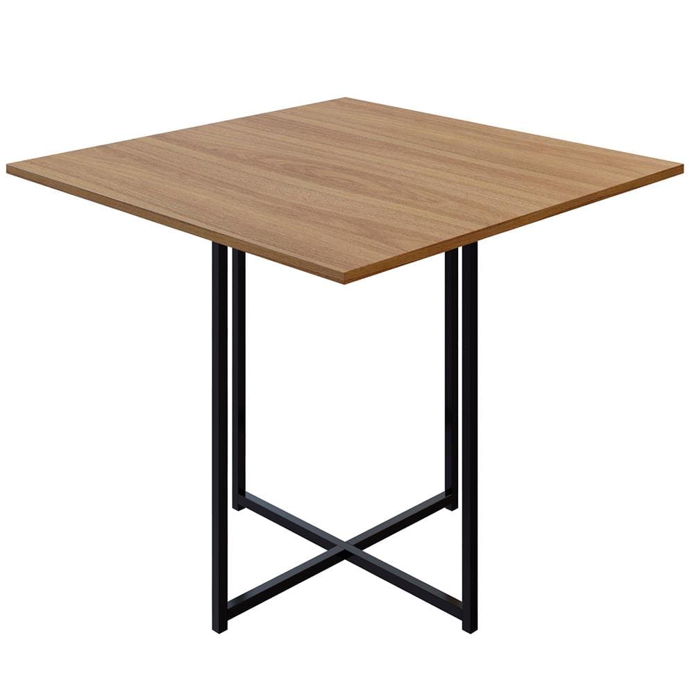 Mesa Quadrada Para Escritório Brigatto Cubo - Freijó/Preta