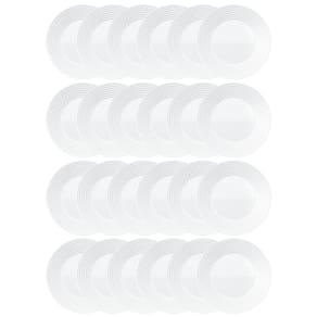 Conjunto de Pratos de Sobremesa Duralex Saturno em Vidro 19 cm Branco – 24 Peças