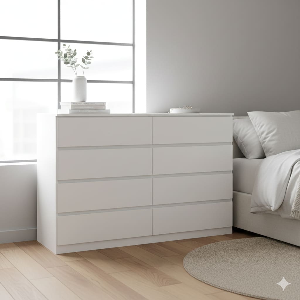 Cômoda Demóbile Sintra 8 Gavetas - 136cm de Largura