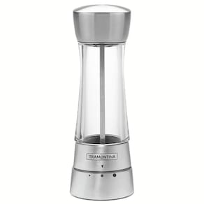 Moedor para Sal ou Pimenta Tramontina Realce em Aço Inox e Acrílico – Transparente/Inox