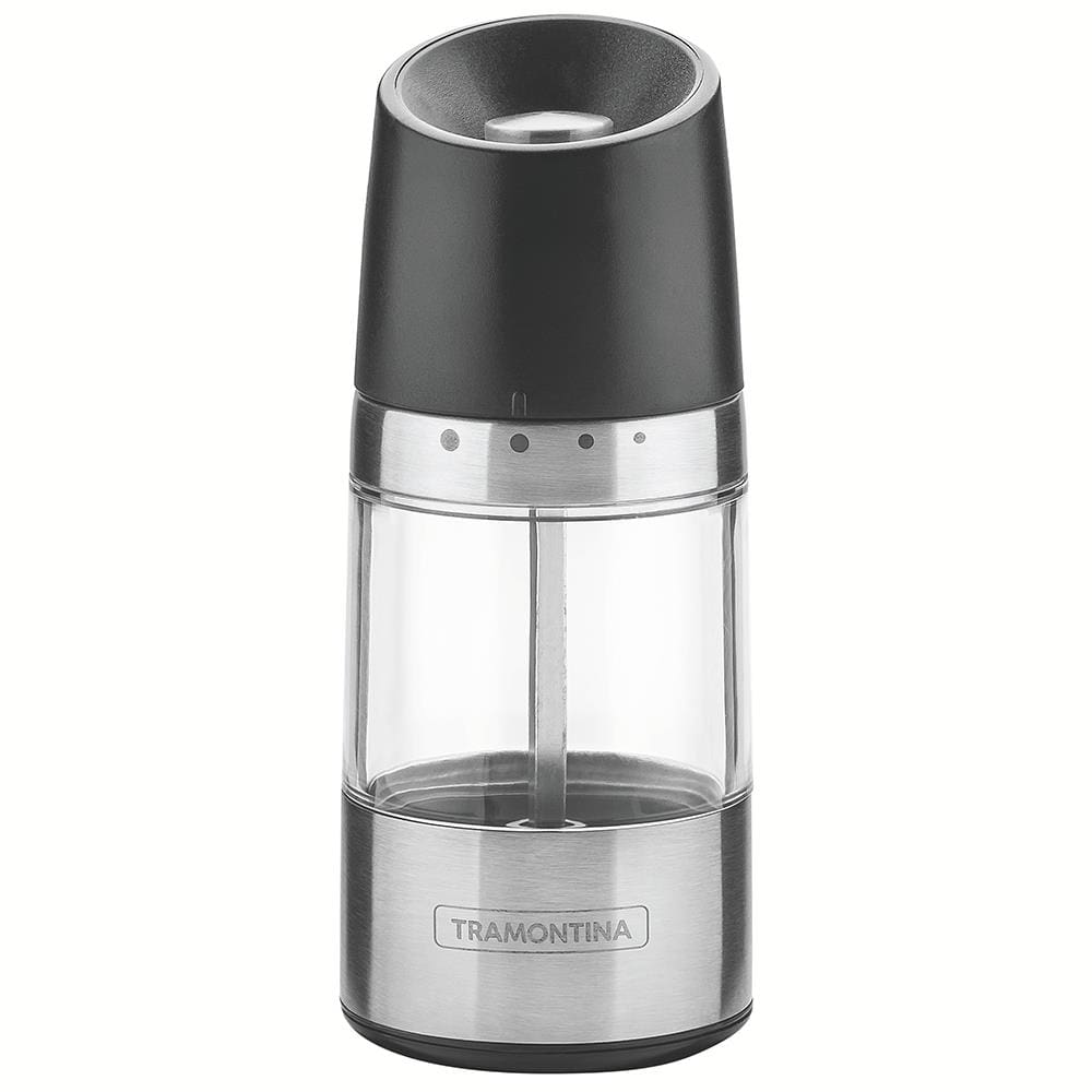 Moedor para Sal ou Pimenta Tramontina Realce em Aço Inox, Acrílico e ABS – Inox/Transparente/Preto