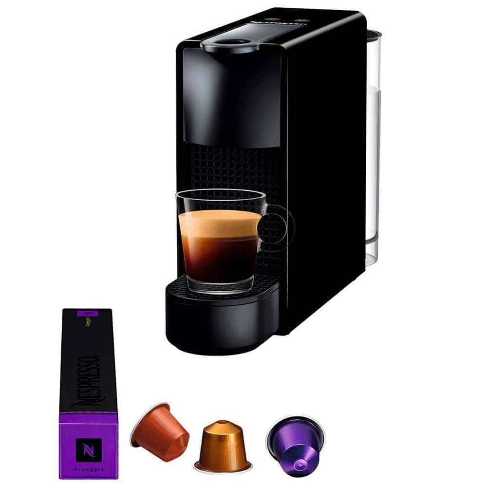 Máquina de Café Nespresso Essenza Mini C30 com Kit de Cápsulas Para Degustação - Preta