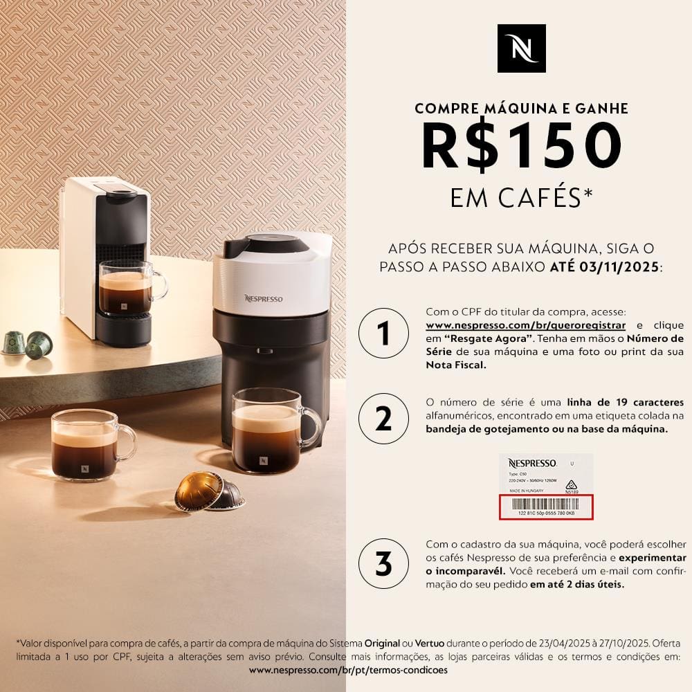 Máquina de Café Nespresso Essenza Mini C30 | Casas Bahia