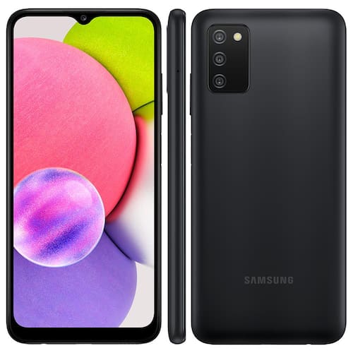 Smartphone Samsung Galaxy A03s Preto 64GB, Tela Infinita de 6.5", Câmera Tripla, Bateria 5000mAh, 4GB RAM e Processador Octa-Core Menor preço em Smartphone Samsung Galaxy A03s Preto 64GB, Tela Infinita de 6.5", Câmera Tripla, Bateria 5000mAh, 4GB RAM e Processador Octa-Core