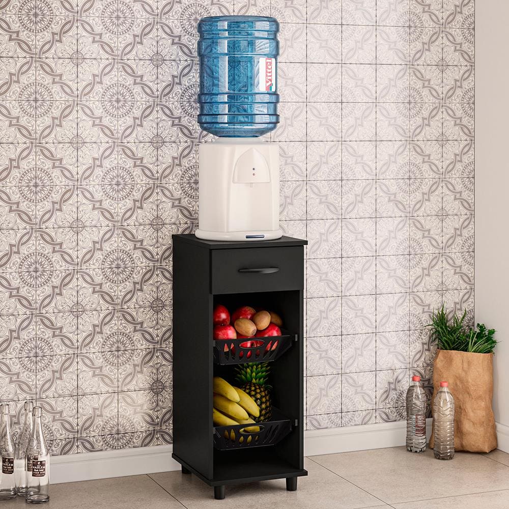 Fruteira Politorno Facility com 1 Gaveta e 2 Cestos - Preto