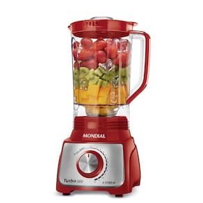Liquidificador Mondial Turbo L-1100 com 12 Velocidades 1100W - Vermelho/Inox