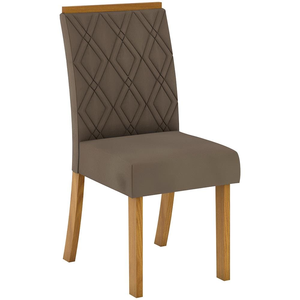 Conjunto com 2 Cadeiras Henn Attuale Nature em Suede - Bege