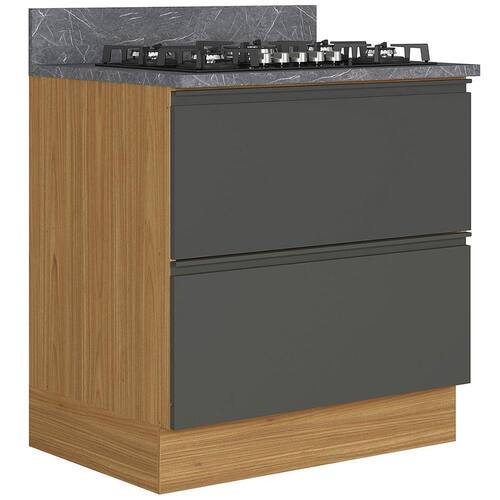 Balcão para Cooktop Itatiaia Inova com 1 Porta, 1 Gaveta e 1 Prateleira - Grafite