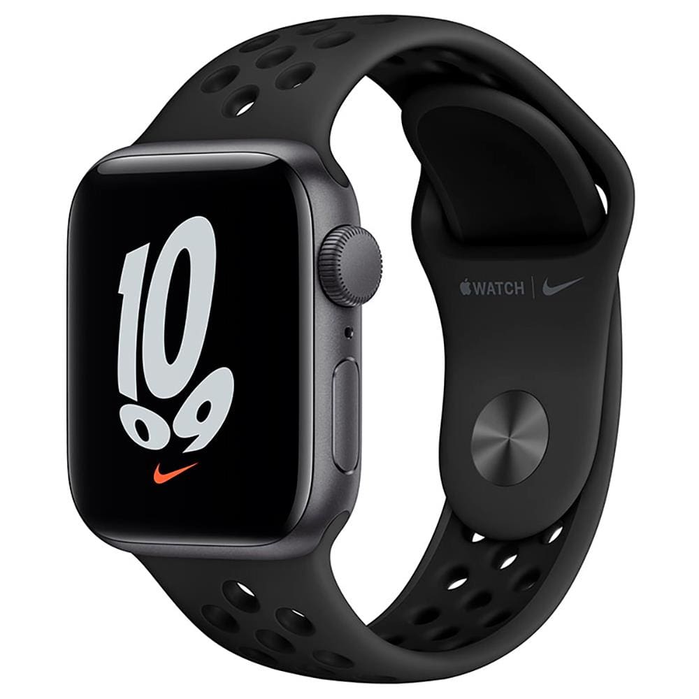 Apple Watch Nike SE GPS, 44mm Caixa Cinza-espacial de Alumínio com Pulseira Esportiva Nike Cinza-carvão/preto