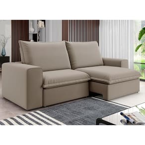 Sofá 5 Lugares Luizzi Greco Retrátil, Reclinável e Revestido em Tecido Veludo Slim 290cm Largura