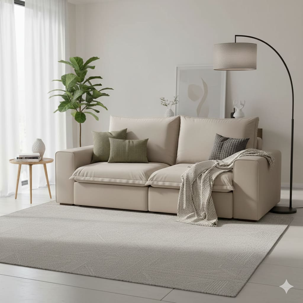 Sofá 5 Lugares Luizzi Greco Revestido em Tecido Veludo Slim Assento Retrátil Encosto Reclinável - 290cm de Largura