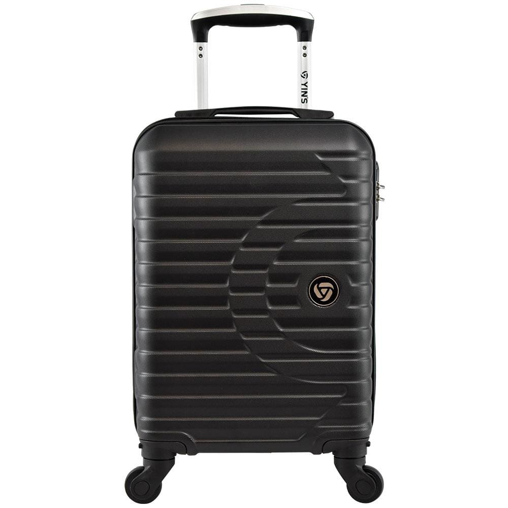 Mala de Bordo Focus Yins Brasil YS21172P-PP com Rodas Giro 360° em ABS - Preta