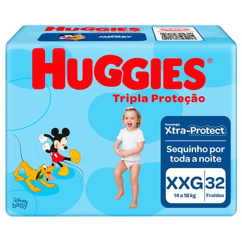 Fralda Descartável Huggies Tripla Proteção Tamanho XXG – 32 Unidades Menor preço em Fralda Descartável Huggies Tripla Proteção Tamanho XXG – 32 Unidades