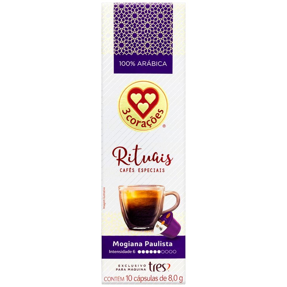 Cápsula de Café Espresso TRES Rituais Mogiana Paulista Caixa com 10 Cápsulas