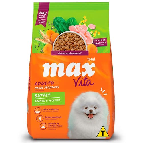 Ração Max Vita Cães Adulto Raças Pequenas Buffet Frango & Vegetais – 10,1kg é boa?