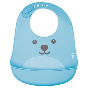 Babador Gumy Buba Silicone com Pega Migalhas - Azul