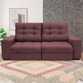 Sofá 3 Lugares Linoforte Benetton Retrátil e Reclinável, Revestido em Tecido Suede - 200cm de Largura