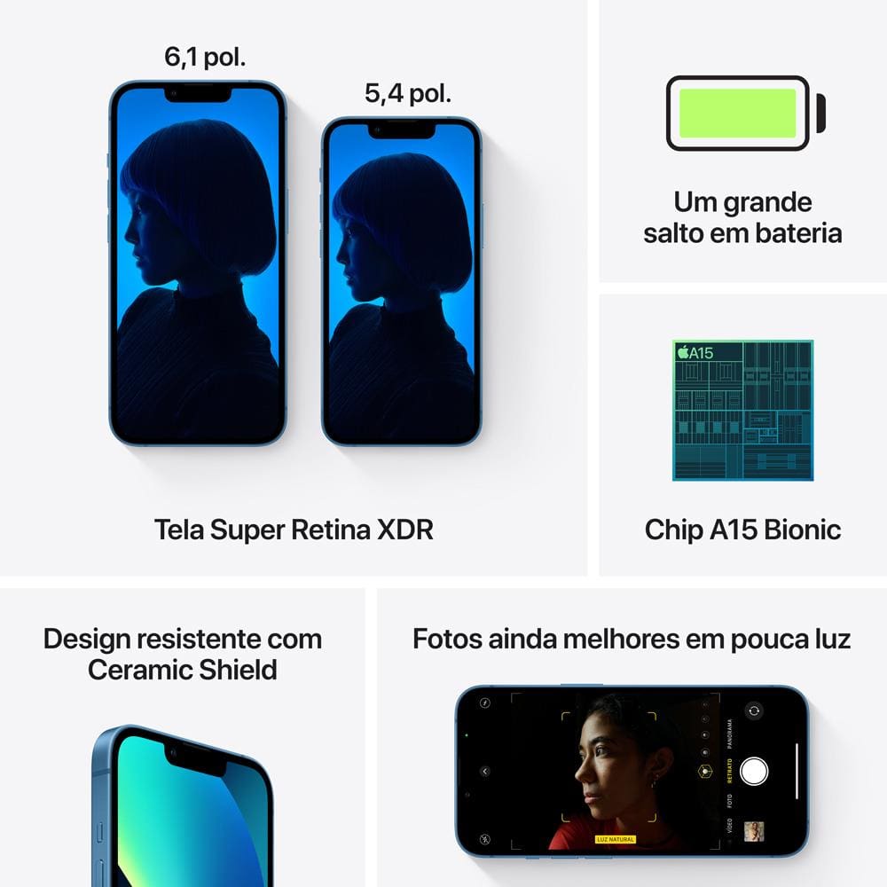 Apple iPhone 13 128GB - Azul | Casas Bahia
