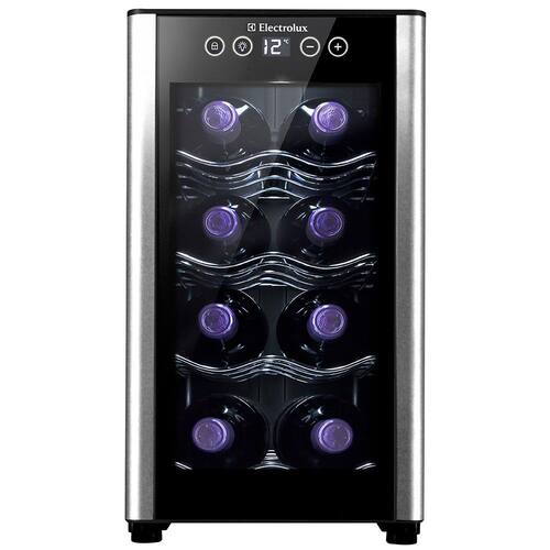 Adega de Vinhos Electrolux ACB08 com Painel Touch e Acabamento em Alumínio Escovado para 8 Garrafas Bivolt - Preta Menor preço em Adega de Vinhos Electrolux ACB08 com Painel Touch e Acabamento em Alumínio Escovado para 8 Garrafas Bivolt - Preta
