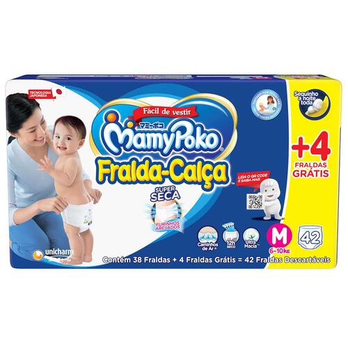 Fralda-Calça MamyPoko M - 42 Unidades Menor preço em Fralda-Calça MamyPoko M - 42 Unidades