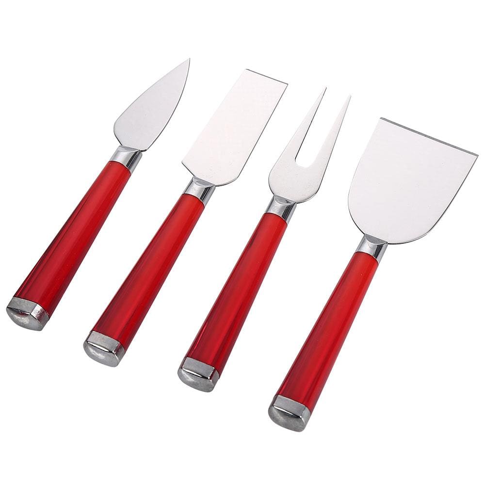 Conjunto para Queijo Hauskraft Carmin em Aço Inox e Poliestireno – 4 Peças