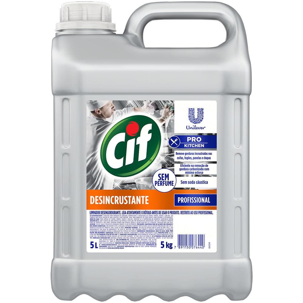 Limpador Cif Desincrustante Profissional sem Perfume - 5L