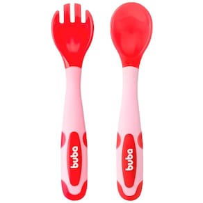 Kit Colher e Garfo Buba Termossensível - Rosa