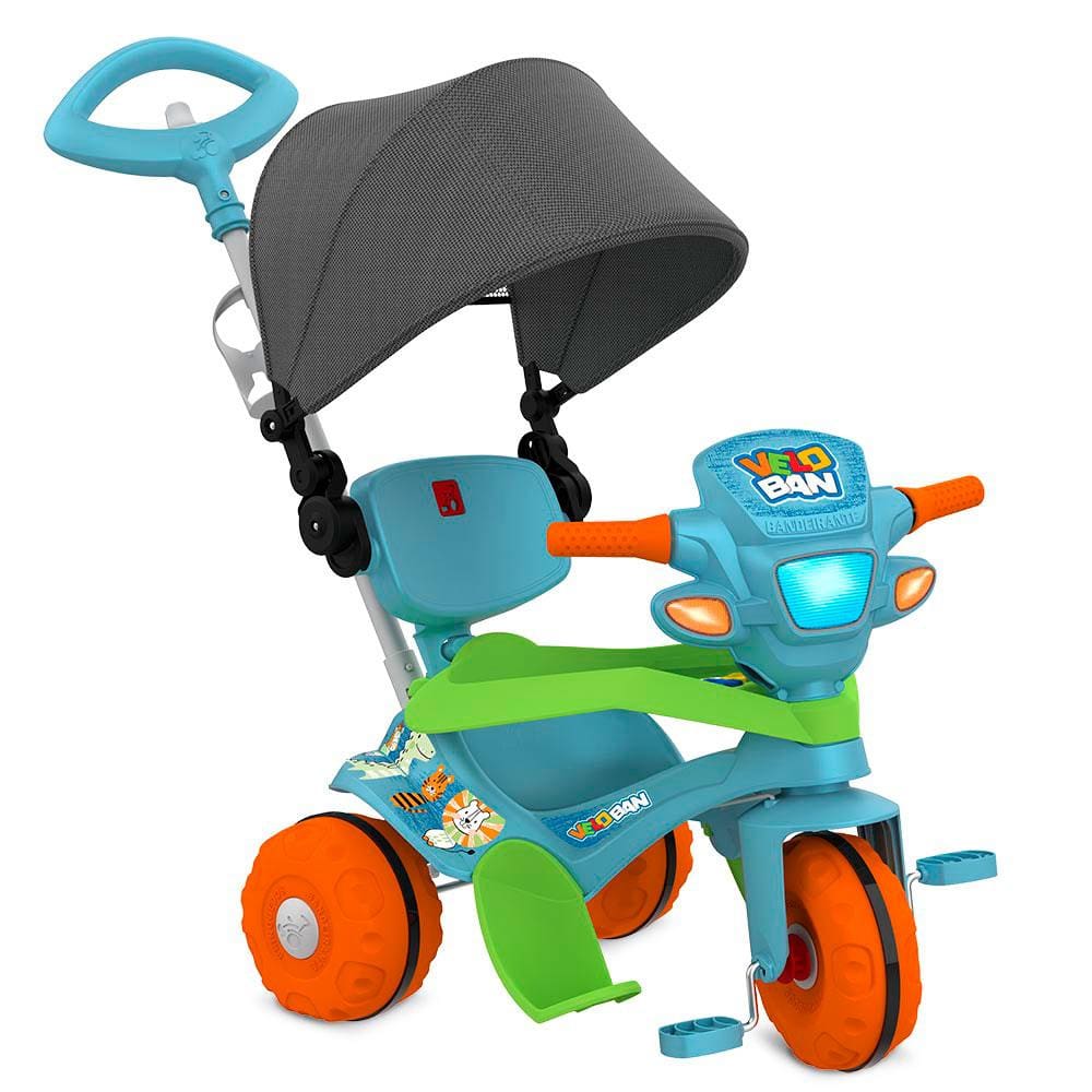 Triciclo Infantil Reclinável com Capota Velobaby Bandeirante - Le biscuit