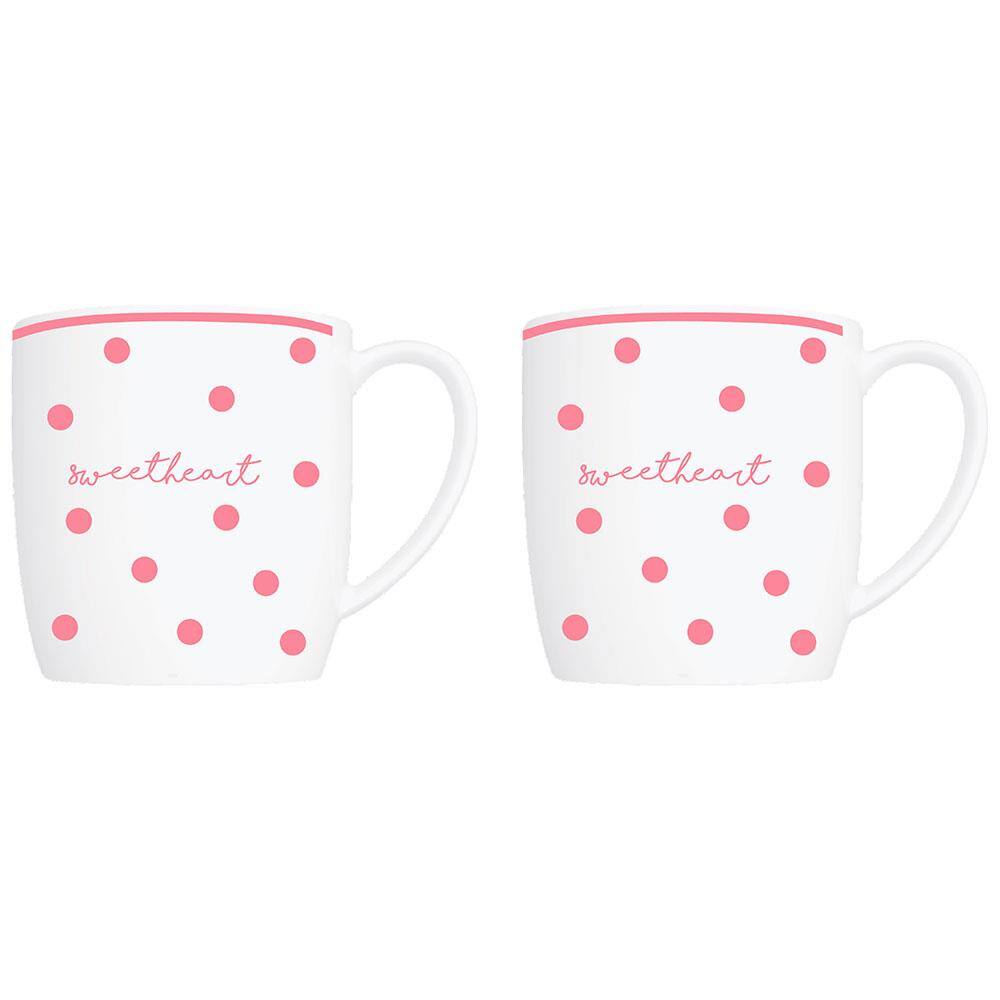 Conjunto de Canecas Germer Urban Love Letter Branco/Rosa 360ml – 2 Peças
