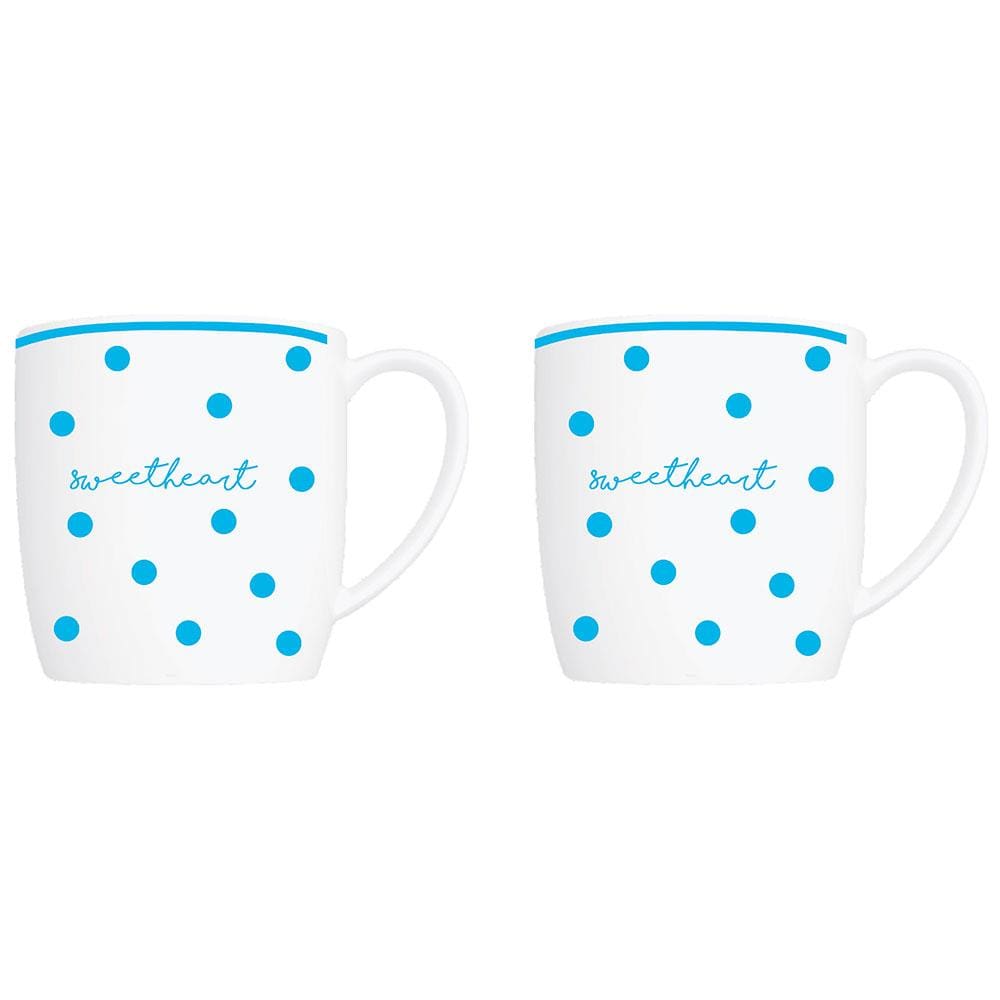 Conjunto de Canecas Germer Urban Love Letter Branco/Azul 360ml – 2 Peças