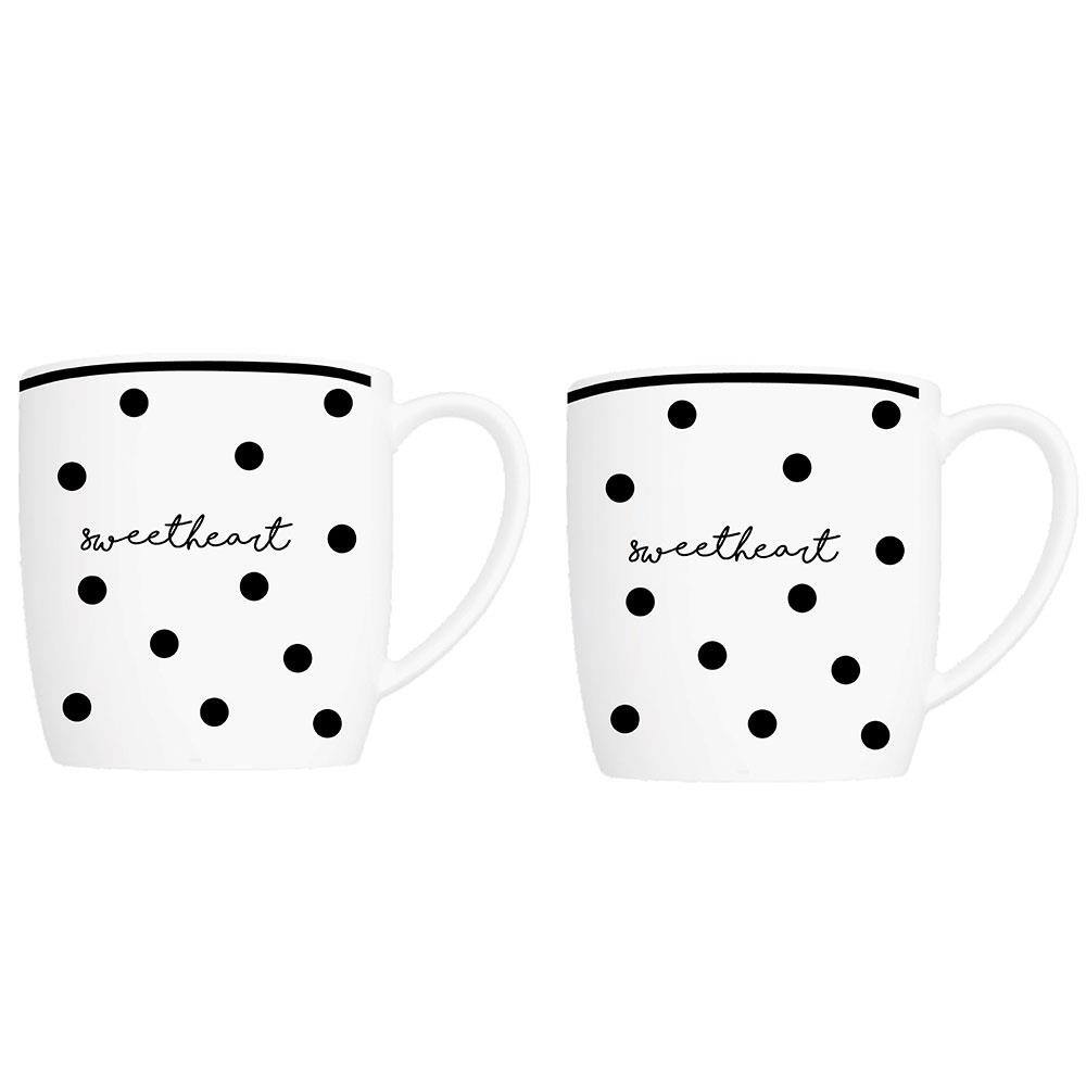 Conjunto de Canecas Germer Urban Love Letter Branco/Preto 360ml – 2 Peças
