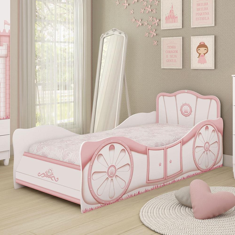 Cama Carruagem Barbie Star Rosa