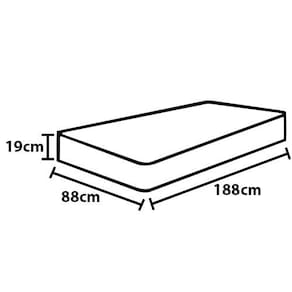Colchão de Solteiro Espuma D33 Design Colchões Vogue Basic com EPS 19x88x188cm - Xadrez Cinza/Branco/Preto