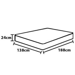 Colchão de Casal Espuma D45 Design Colchões Vogue com EPS 24x138x188cm - Preto/Cinza Estampado
