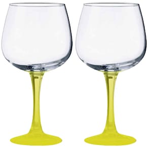 Conjunto de Taças para Gin Vicrila Ibiza com Base Amarela 720 ml – 2 Peças