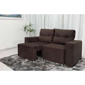 Sofá 3 Lugares JW Cairo Retrátil e Reclinável com Revestimento em Veludo e 182cm de Largura