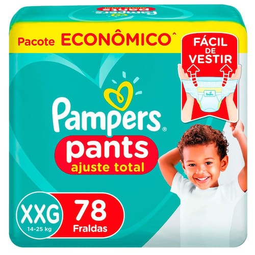 Fralda Calça Pampers Pants Tamanho XXG - 78 Unidades Menor preço em Fralda Calça Pampers Pants Tamanho XXG - 78 Unidades