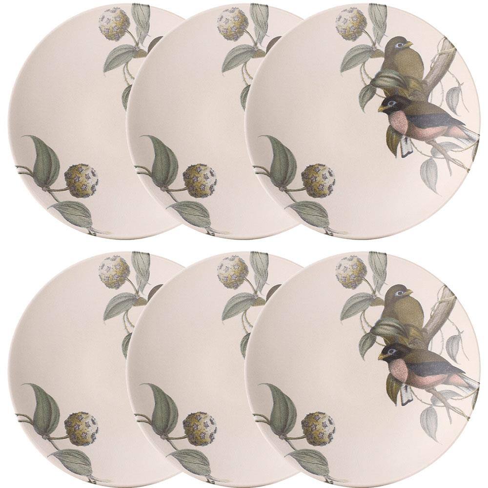 Conjunto com 6 Pratos Fundos Porto Brasil Coup La Vie em Cerâmica Feldspática 21cm – Off-White