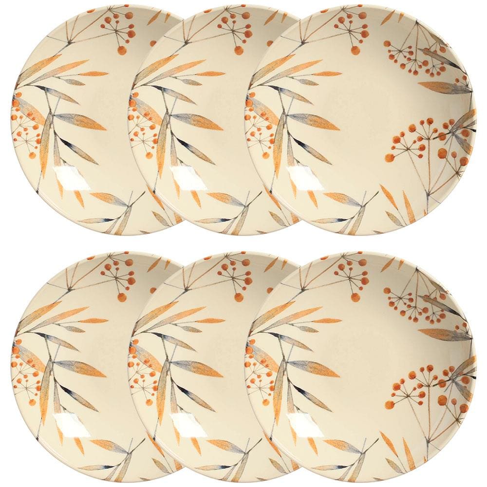 Conjunto com 6 Pratos Fundos Porto Brasil Coup Ikebana em Cerâmica Feldspática 21cm – Off-White