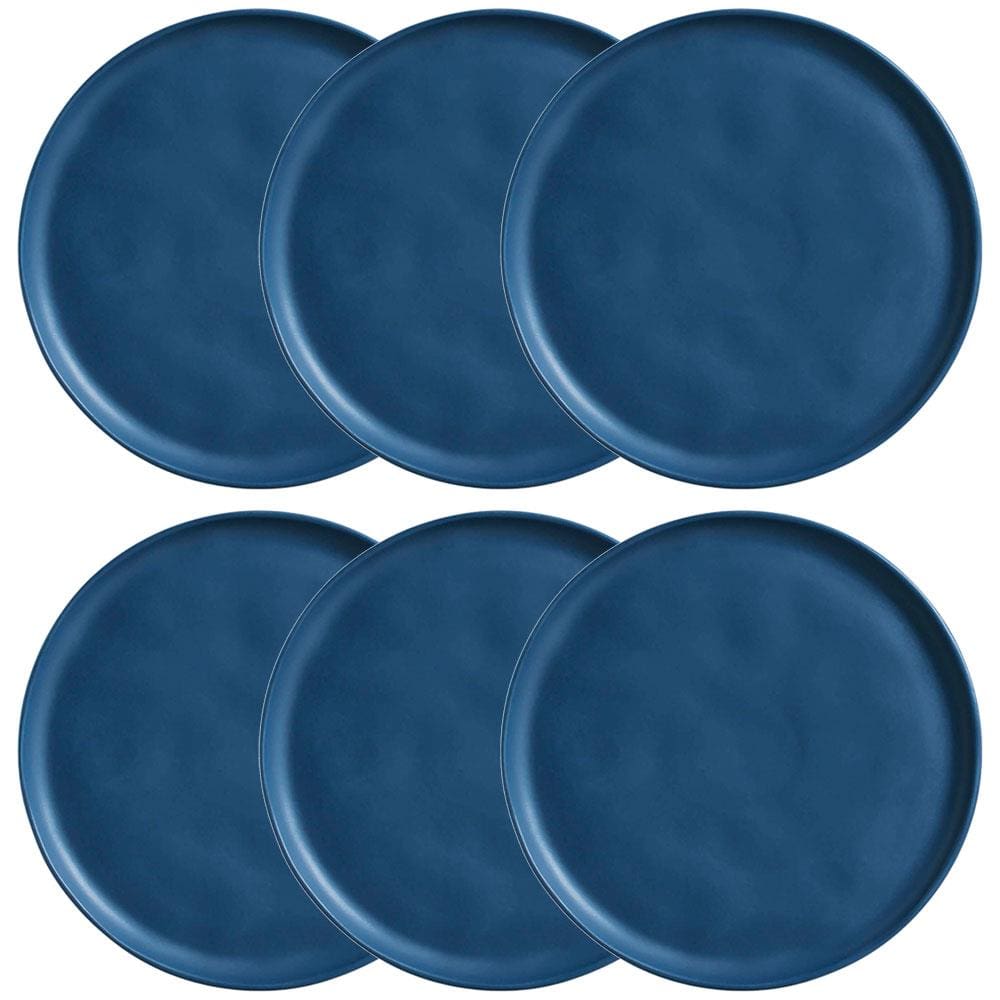 Conjunto com 6 Pratos Rasos Porto Brasil Bio Boreal em Stoneware 27,5 cm – Azul