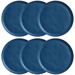 Conjunto com 6 Pratos Rasos Porto Brasil Bio Boreal em Stoneware 27,5 cm – Azul