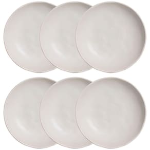 Conjunto com 6 Pratos Fundos Porto Brasil Bio Vit em Stoneware 22,5 cm – Cinza