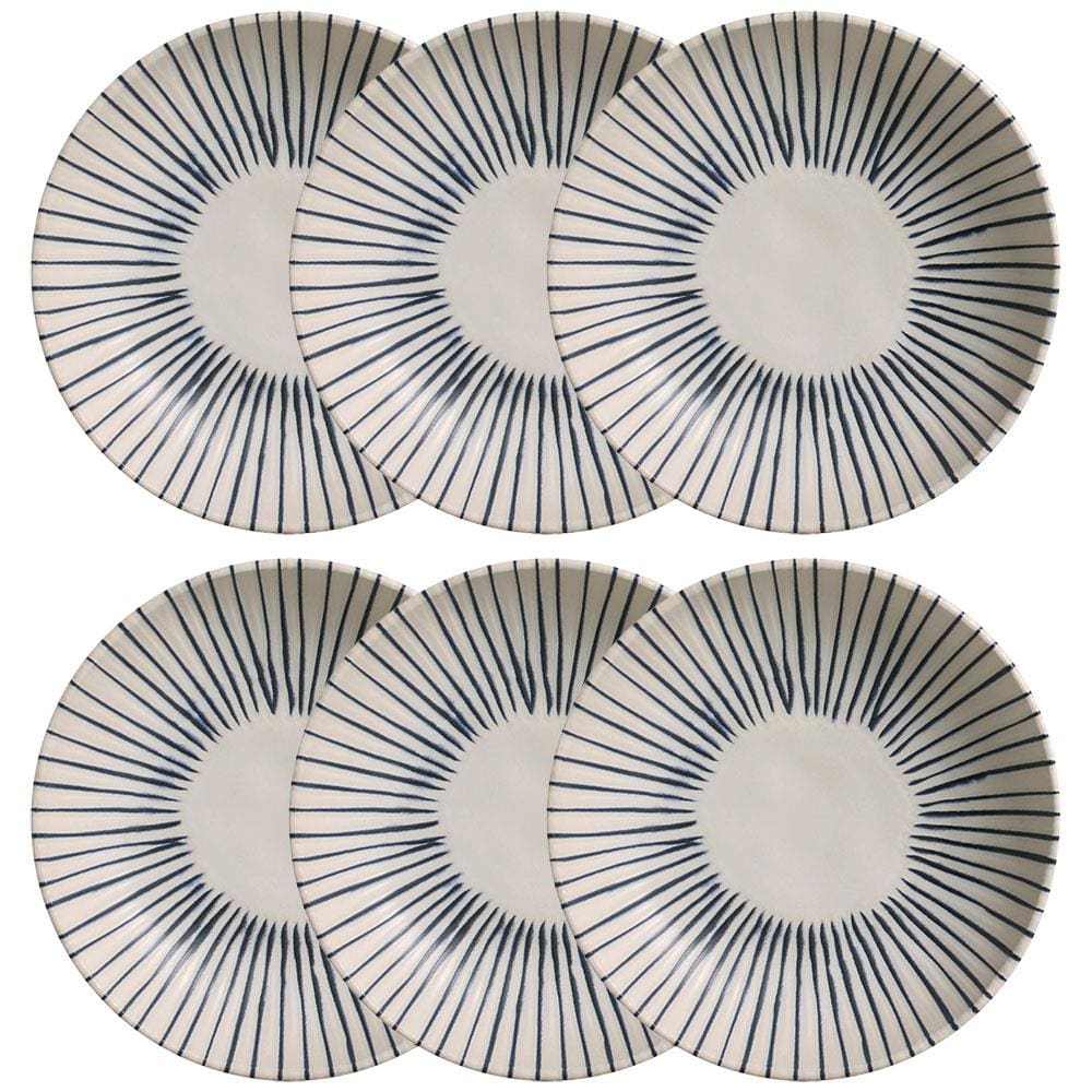 Conjunto com 6 Pratos Fundos Porto Brasil Bio Elemento em Stoneware 22,5 cm – Cinza
