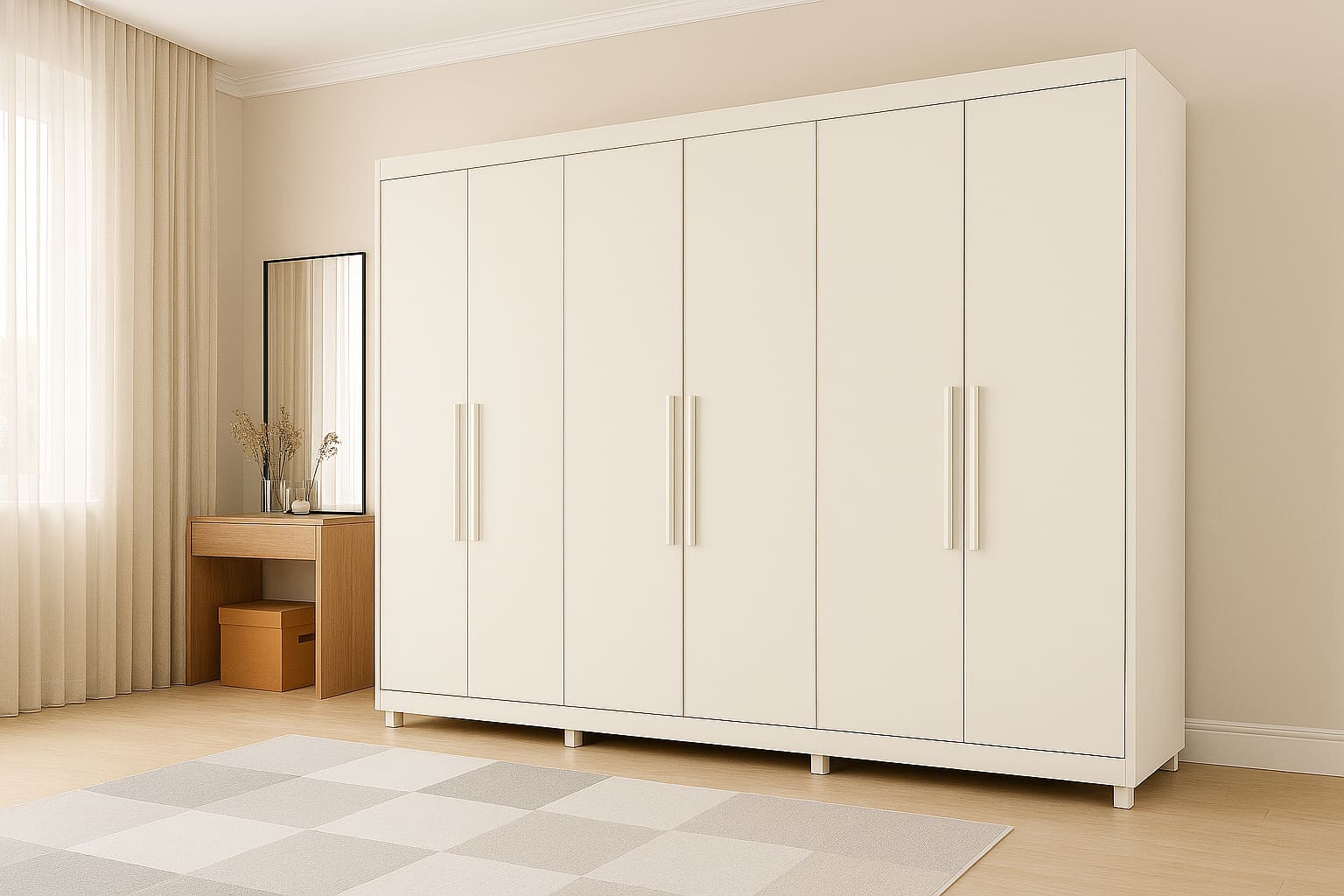 Guarda-Roupa Casal Europa Palermo 6 Portas de Bater 6 Gavetas Internas - 250cm de Largura