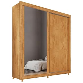 Guarda-Roupa Solteiro Mademarques Hamburgo com 2 Portas, 4 Gavetas e Espelho - 180 cm de Largura