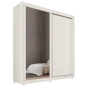 Guarda-Roupa Solteiro Mademarques Hamburgo com 2 Portas, 4 Gavetas e Espelho - 180 cm de Largura
