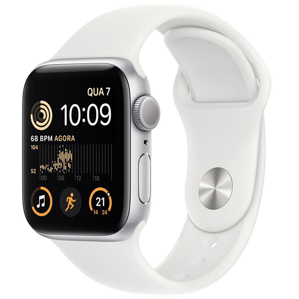 Apple Watch SE GPS Caixa Prateada de Alumínio 40 mm Pulseira Branca