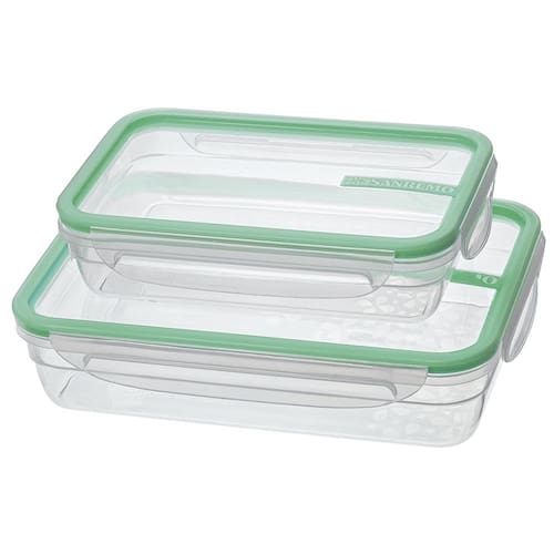 Conjunto de Potes Retangulares 2 Peças Sanremo Freshy em Polipropileno – Transparente/Verde Menor preço em Conjunto de Potes Retangulares 2 Peças Sanremo Freshy em Polipropileno – Transparente/Verde